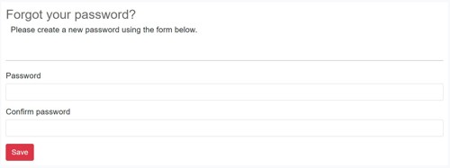 Change password form